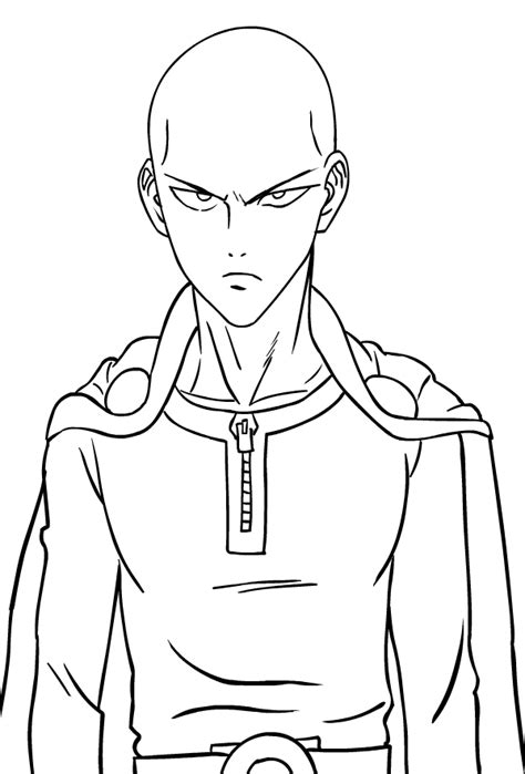 Coloriage De Saitama De Les One Punch Man