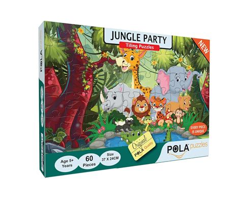 Buy Pola Puzzles Jungle Party 60 Pieces Tiling Puzzles Jigsaw Puzzles