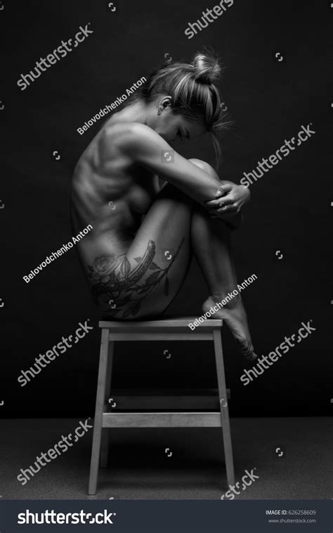 Naked Woman Body On Black Background Stock Photo Shutterstock