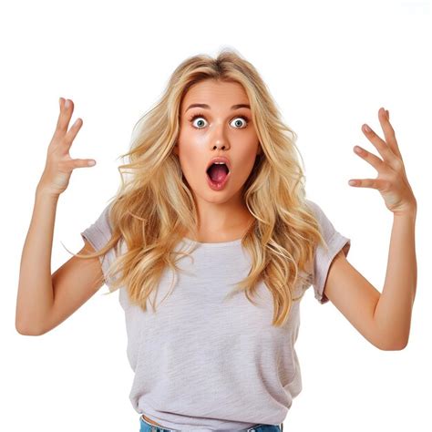 Femme blonde caucasienne dans le studio choqué et étonné tenant un espace de copie entre les