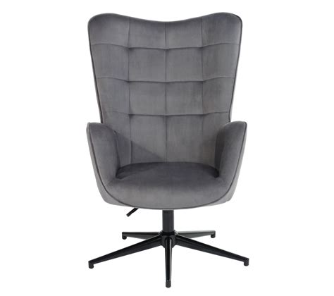 Fauteuil Relax Scandinave Chaise Velours Gris Pied M Tal Noir Hauteur D