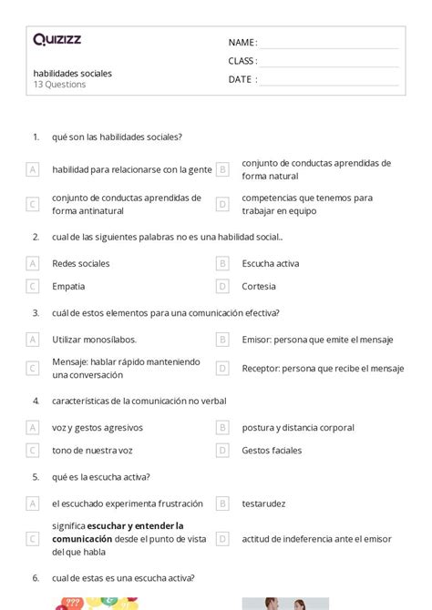 Mais De Planilhas Habilidades Sociais No Quizizz Gratuito E Imprim Vel