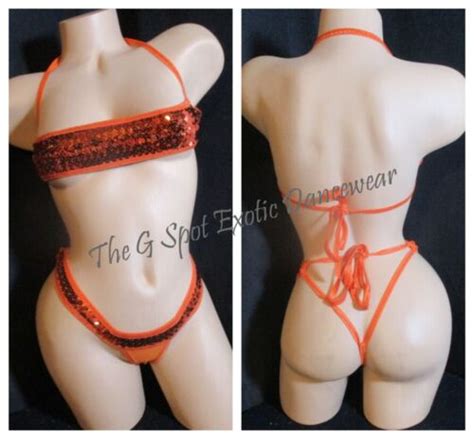 Exotic Dancer Stripper Sexy Sequin Bikini Dancewear G1765 EBay
