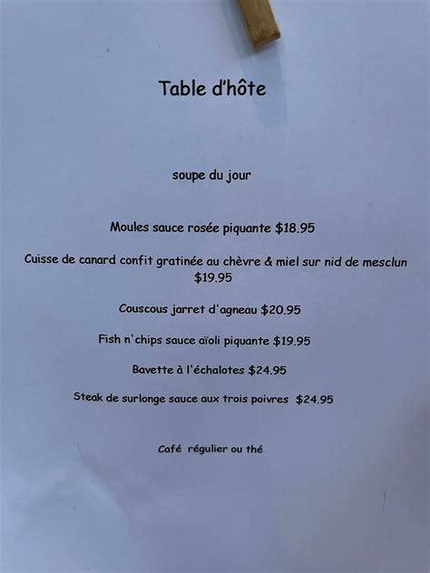 Menu Au Bar Aupr S De Ma Blonde Montr Al