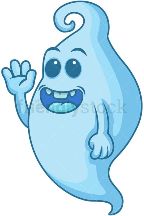 Blue Halloween Ghost Cartoon Clipart Vector FriendlyStock