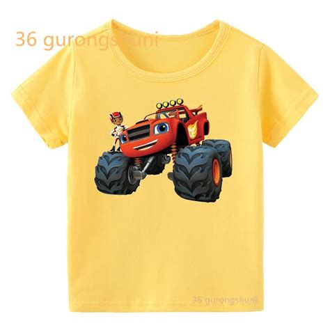 Camiseta de dibujos animados Blaze And The Monster Machines para niños