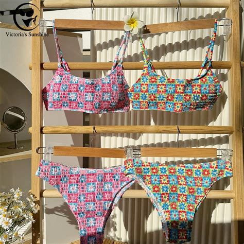 พรอมสงจากไทย ชดวายนำ bikini ชดวายนา 2 ชน พมพลายดอกไม ผายน 0148 Shopee Thailand