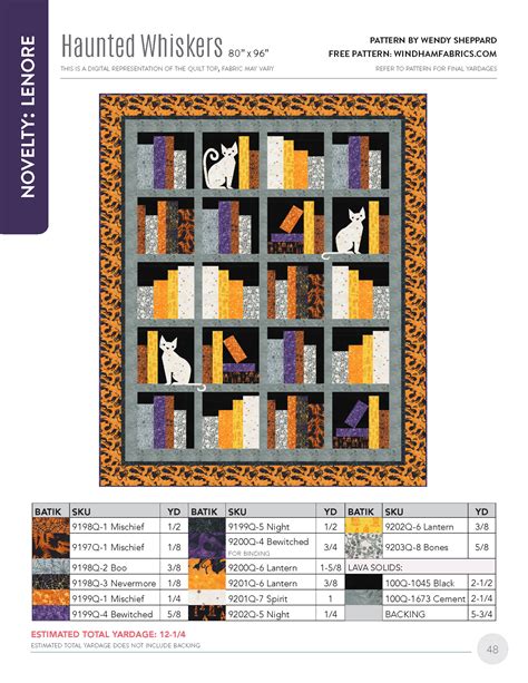 Haunted Whiskers By Wendy Sheppard Free Projects Windham Fabrics