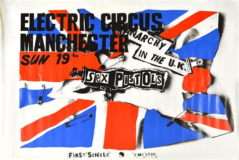 Original Vintage Music Concert Advertising Poster Sex Pistols Anarchy In The Uk For Sale At Stdibs