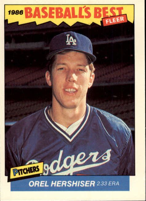 1986 Fleer Sluggers Pitchers 16 Orel Hershiser EBay