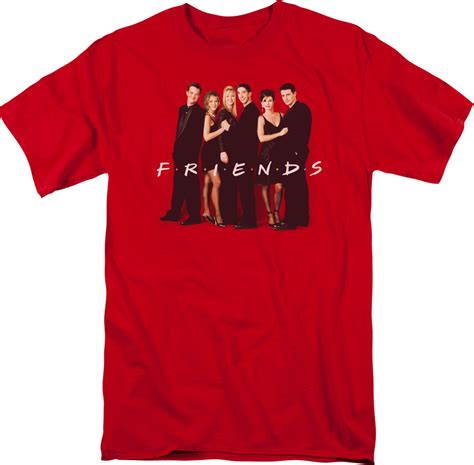 Friends Tv Show Cast In Black Adult T Shirt Red Friends Tv Show