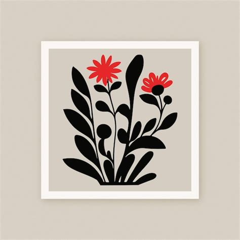 Premium Vector | Modern Abstract Cut Out Flower Shape Floral Art Print