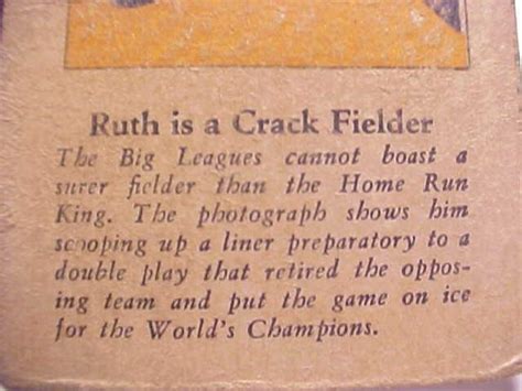 Babe Ruth Fro Joy Ice Cream Baseball Card In Color Catching A Ball Vg