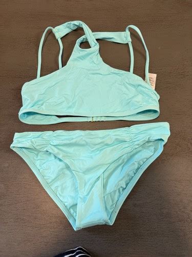 Full Cut NEW Blue L SPACE Two Piece Swimsuit Bikini Size Small EBay