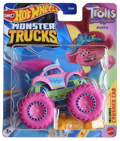 Amazon Hot Wheels Monster Trucks Trolls Includes Crushed Car Scale Car Toys Games