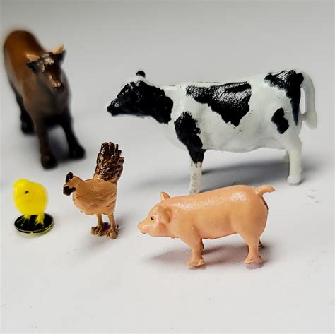 Miniature Farm Animal Figurines Terrarium Decor