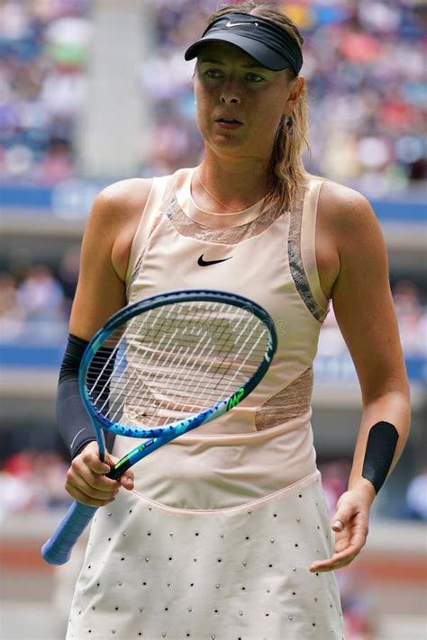 Five Times Grand Slam Champion Maria Sharapova Of Russia In Action