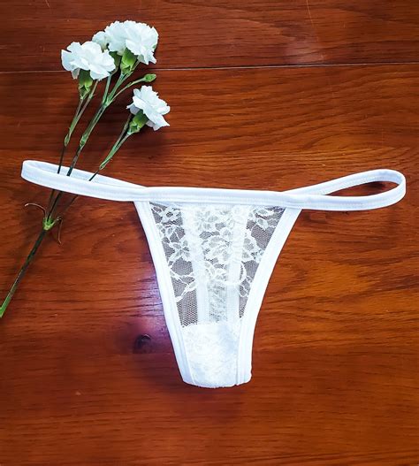 Sexy Bride Lingerie Sheer Thong Lace Sexy Thong White Panties Honeymoon Lingerie See Through G