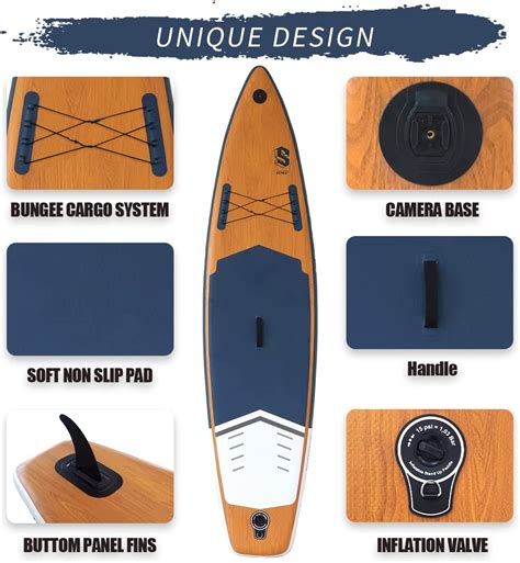 Inflatable Stand Paddle Board Premium Sup Accessories Adjustable Paddle Double Action Pump ...