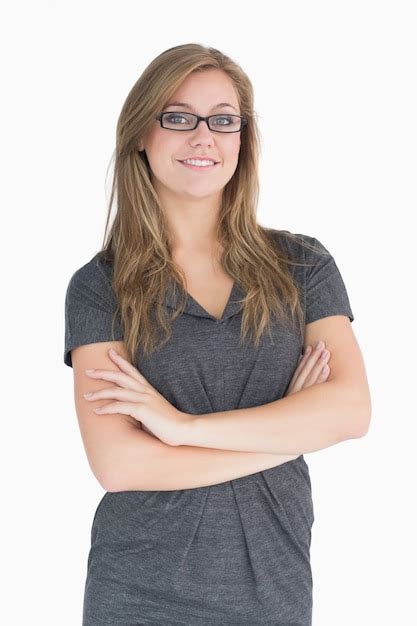 Premium Photo Well Dressed Blonde In Glasses