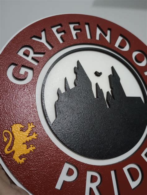 Placa Harry Potter Grifinória Pride em Alto Relevo 3d Elo7