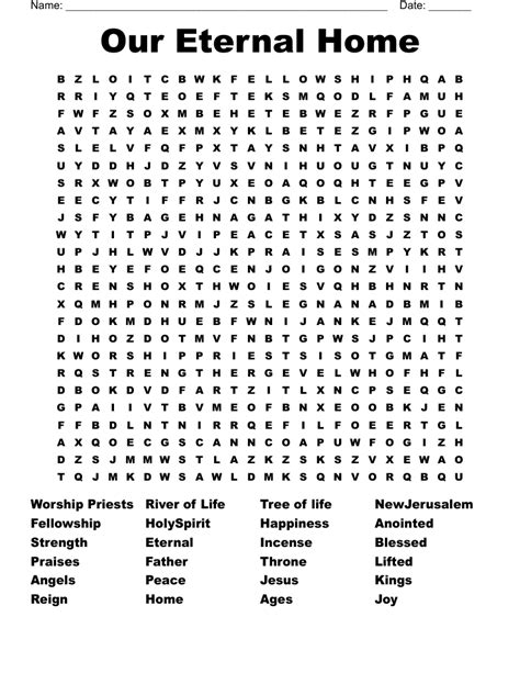 Our Eternal Home Word Search WordMint