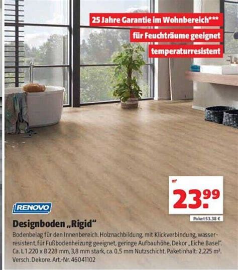 Renovo Designboden Rigid Angebot Bei Floraland Prospekte De