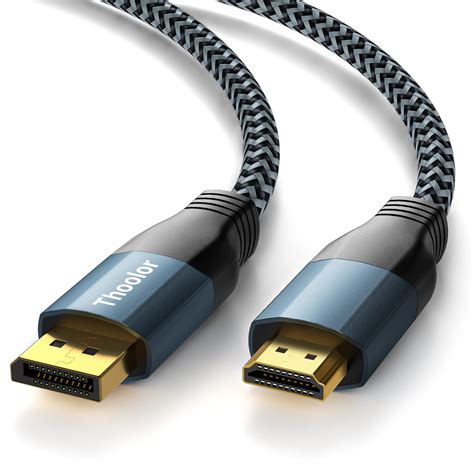 Thoolor Câble DisplayPort vers HDMI 2m Câble DP vers HDMI 4k Cordon