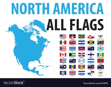 North America Flags Royalty Free Vector Image Vectorstock