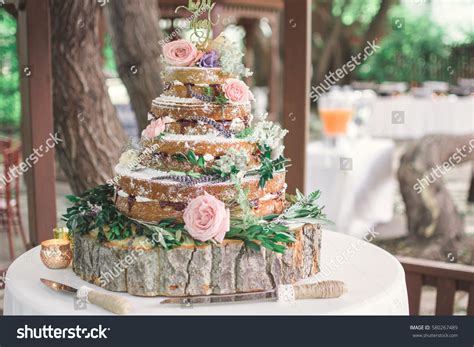 Naked Wedding Cake Stock Photo Shutterstock