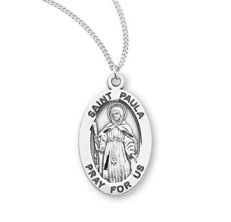 Patron Saint Paula Oval Sterling Silver Medal