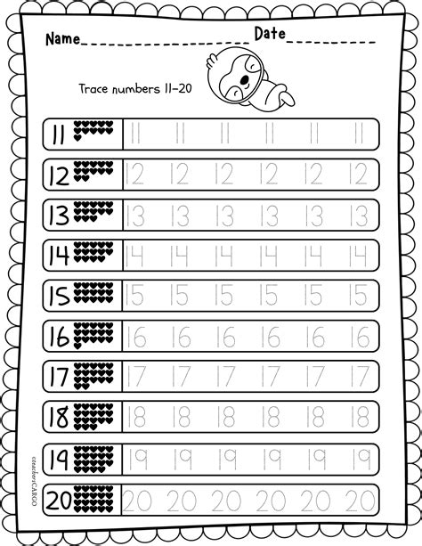 Tracing Numbers 1 20 Writing Numbers 1 20 Worksheets Fill In The Missing N Made By Teachers