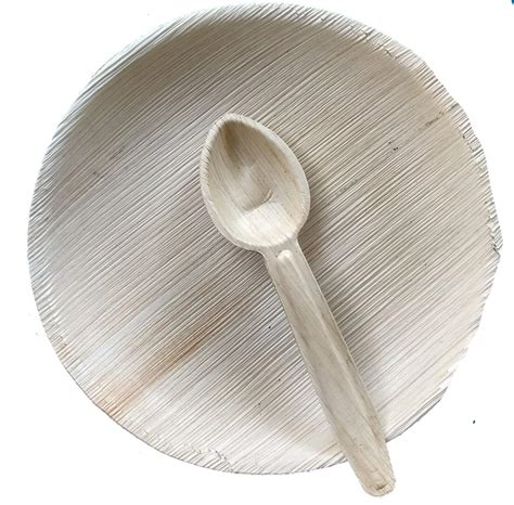 Buy GoGreen Party Serving 6 Inch Round Plate Made From Fallen Leaf Of