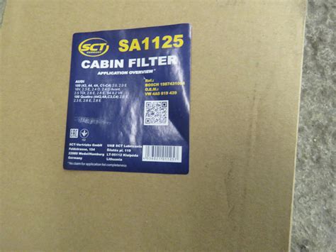 SA1125 ФИЛЬТР, ВОЗДУХ ВО ВНУТРЕННОМ ПРОСТРАНСТВЕ SCT | Запчасти на DRIVE2