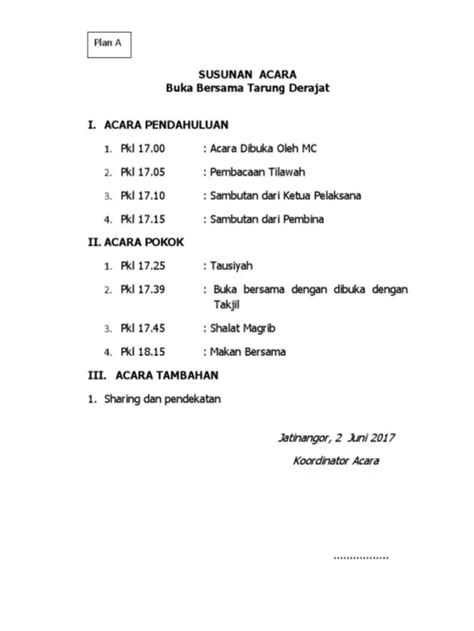 7 Contoh Susunan Acara Buka Puasa Bersama Keluarga hingga Teman