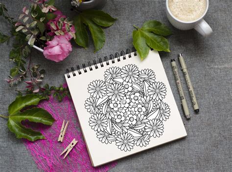 Floral Doodles Collection On Yellow Images Creative Store