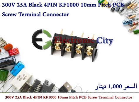 300v 25a Black 4pin Kf1000 10mm Pitch Pcb Screw Terminal Connector T8