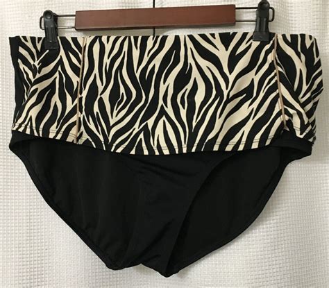 Jaclyn Smith Swim Bikini Bottom Size Leopard Black Gem
