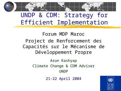 PPT UNDP CDM Strategy For Efficient Implementation Forum MDP Maroc