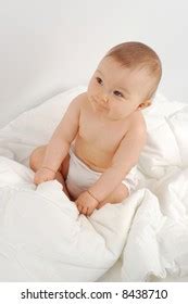 Naked Surprised Baby Girl Lying On Stock Photo 351188954 Shutterstock