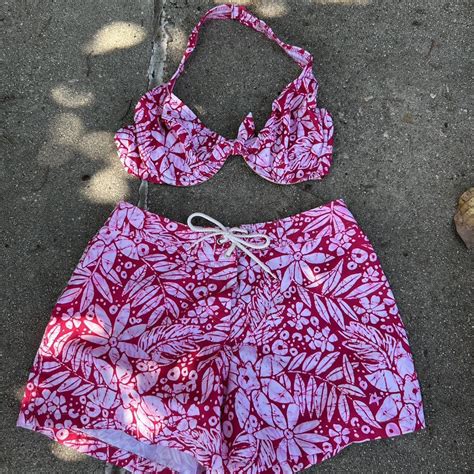 Stunning Vintage Bikini Top And Short Set In The Depop