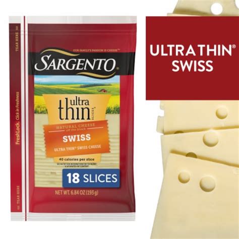 Sargento® Ultra Thin® Sliced Swiss Cheese 18 Slices 68 Oz Kroger