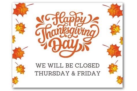 Thanksgiving 2024 Closed Sign Template Kaela Orelie