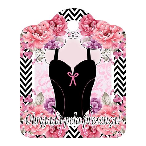 Tags de Agradecimento para Lembrancinhas Chá de Lingerie Tema de Festa Decoração Chá de