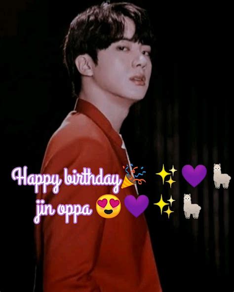 Happy Birthday🎂🎉 🦙💜 Jin Oppa 😍 Love You World Wide Handsome😍 🥳 Shorts