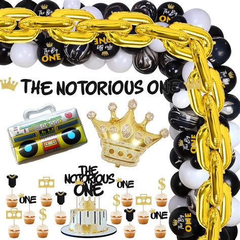 Amazon Kreat4joy The Notorious One Birthday Decorations Hip Hop