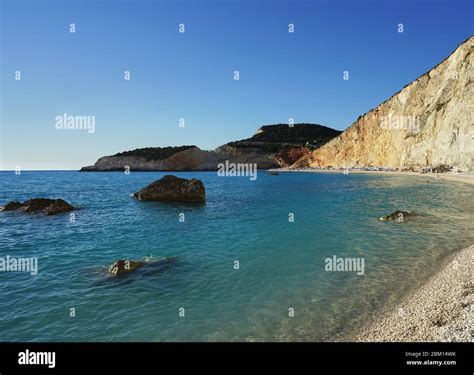 Panorama Of Porto Katsiki Beach Lefkada Lefkas Greece It Is One Of