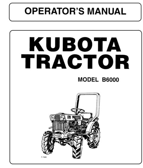 Manual Kubota B6000 Zen Noh ZB6000 Shop4Trac