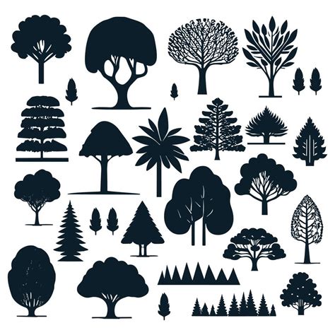 silhouette tree vector set 38242045 Vector Art at Vecteezy