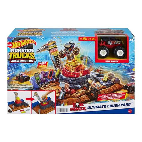 Mattel Hot Wheels Monster Trucks Arena Smashers Bone Shaker Ultimate Crush Yard Игровой набор